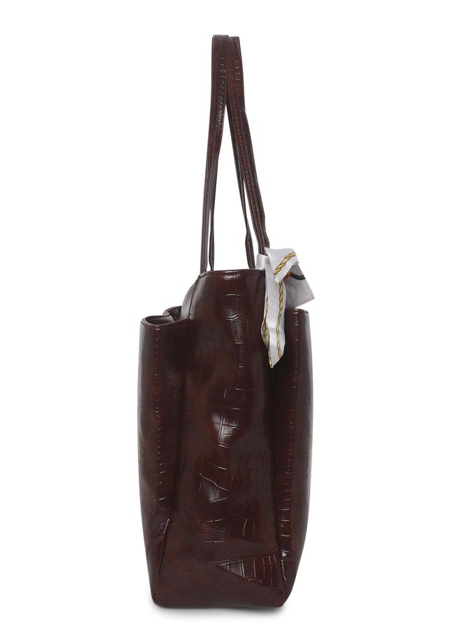 Dcozi Stylish and Fashionable PU Leather Handbag For Women & Girls (Dark Brown) - Image 3